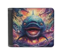 sinyumoney Monstrous Sea Creature 3D Print Clutch Purse ID Window Coin Banknote Compartments Slim Elegant Purse for Boys Girls 11.7cm*9.5cm