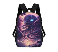sinyumoney Monstrous Sea Monster Storm Backpack School Bag Secondary Causal Travel High School Bags for Boys/Girls/Teenagers 17inch
