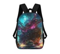 sinyumoney Monstrous Ship in Stormy Waters School Backpack Water Resistant Computer Rucksack for Teenage Girls Boys Women Men 17inch