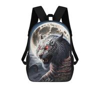 sinyumoney Monstrous Tiger Moonlit Scene Kids Backpack,School Backpack Kids School Bag 3D Printed Cartoon Large Capacity Backpack for Kids Boys And Girls 17inch