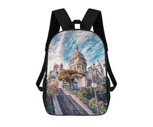 sinyumoney Montmartre Vibes School Bags Water Resistant School Bag Business Backpack - Perfect for Travel, Work And Daily Use 17inch