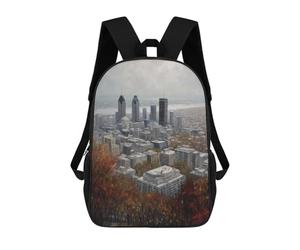 sinyumoney Montreal Art Canada School Backpack Water Resistant Computer Rucksack for Campus Outdoor Travel Sports 17inch