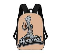 sinyumoney Montreal City Icon Badge Backpack School Bag Lightweight Airport College Students Back Pack for Men/Women 17inch