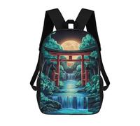 sinyumoney Moon And Torii Gate Japan School Bags Computer Rucksack for School/Work/Travel for Girls Boys Teenage 17inch