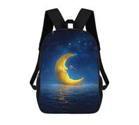 sinyumoney Moon Singing in The Night Sky Backpack School Bag Lightweight Casual Daypack School Backpacks for School/Work/Travel 17inch