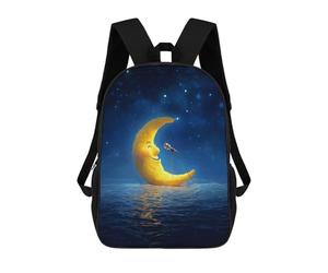 sinyumoney Moon Singing in The Night Sky Backpack School Bag Lightweight Casual Daypack School Backpacks for School/Work/Travel 17inch