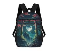 sinyumoney Moonlight Blue Light Backpack 3D Printed Children's School Backpack Kids Travel Backpacks High Capacity Book Bags Children's Backpack Rucksack 17inch