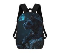 sinyumoney Moonlight Mystical Panther School Backpack Water Resistant Computer Rucksack for Campus Outdoor Travel Sports 17inch