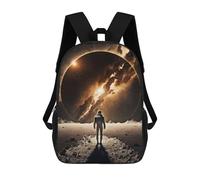 sinyumoney Moonlit Astronaut's Journey Backpacks 3D Printed Kids School Backpack School Bag Fashion Rucksacks for Boys Elementary And Middle School Students 17inch