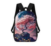sinyumoney Moonlit Blossom Paradise Backpack School Backpack Kids School Bag Large Capacity Kids Backpack for School Rucksack 3D Book Bag Gifts for Kids 17inch