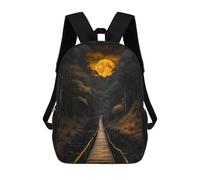 sinyumoney Moonlit Bridge Backpack School Bag Large School Backpack for Boys for Teenage Girls Boys Women Men 17inch