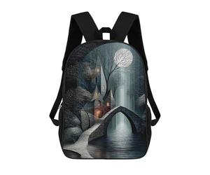 sinyumoney Moonlit Bridge to The Hidden Keep School Backpack for Girls Backpack Water Repellent Casual Daypack Lightweight Rucksack Boy Girl School Backpack 17inch