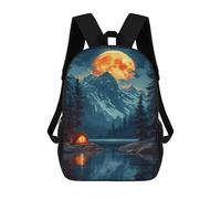 sinyumoney Moonlit Camping Adventure Backpack School Large School Backpack for Boys for Teenage Girls Boys Women Men 17inch