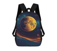 sinyumoney Moonlit Cosmic Journey School Backpack Fashion Stationery Backpack Waterproof Casual Daypacks for Men/Women 17inch