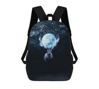 sinyumoney Moonlit Deer Majesty Children's Backpacks School 3D Printed Bag Bookbag for Kids Travel Rucksacks Boy Girl Book Bags Kids School Bag 17inch