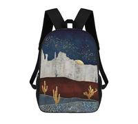 sinyumoney Moonlit Desert Kids Backpack 17 Inch School Bag 3D Printed Cartoon School Backpacks for Boys And Teenager School Students