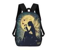 sinyumoney Moonlit Fairy Garden School Bags Large Water Resistant Laptop Backpack - Perfect for Travel, Work And Daily Use 17inch
