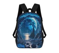 sinyumoney Moonlit Floral Archway Backpack School Bag Secondary Causal Travel High School Bags for Campus Outdoor Travel Sports 17inch