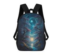 sinyumoney Moonlit Forest Backpack School Bag Backpack For Girls Boys Backpacks Large Capacity Kids Backpack Lightweight School Bags For Kids Students 17inch