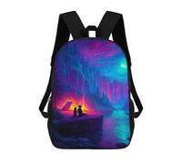 sinyumoney Moonlit Forest Campfire Scene Backpack School Bag Daypacks Business Backpack Water Resistant Bookbag for Girls Boys Teenage 17inch