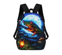 sinyumoney Moonlit Forest Fantasy 3D Printed Children's School Backpack for Kids Travel Rucksacks Book Bags Kids School Bag 17inch