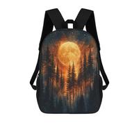 sinyumoney Moonlit Forest Night Scene Backpack School Bag Fashion Stationery Backpack Waterproof Casual Daypacks- Perfect for Travel, Work And Daily Use 17inch