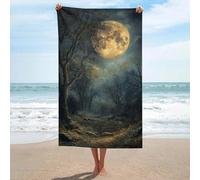 sinyumoney Moonlit Forest Pathway Bathroom Towels Set for Smooth Skin Quick Drying Durable Beach Towel Gentle for Sensitive Skin 130cm*80cm