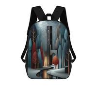 sinyumoney Moonlit Fortress by The Serene Stream Backpack School Bag Rucksack for Girls Boys Backpacks Large Capacity Kids Back Pack Lightweight School Bags for Children Students 17inch