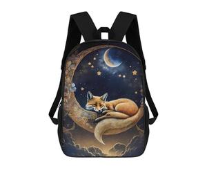 sinyumoney Moonlit Fox Dreams Kids Backpack,School Backpack Kids School Bag 3D Printed Cartoon Large Capacity Backpack for Kids Boys And Girls 17inch
