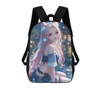 sinyumoney Moonlit Fox Eared Girl School Bags Lightweight Airport College Students Back Pack for Camping Outdoor Adventures And Daily Travel 17inch