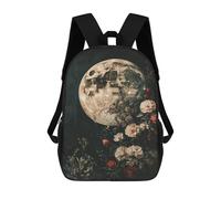 sinyumoney Moonlit Garden Wall Art School Backpack 3D Printed Children's 17inch Backpacks Bag Bookbag for Kids Boy Girl Book Bags Kids School Bag Travel Rucksacks