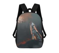 sinyumoney Moonlit Howling Wolf School Backpack for Girls Backpack Water Repellent Casual Daypack Lightweight Rucksack Boy Girl School Backpack 17inch