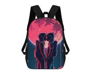 sinyumoney Moonlit Kiss in Space School Backpack Large Water Resistant Laptop Backpack for Men, Women & Teenage Boys 17inch