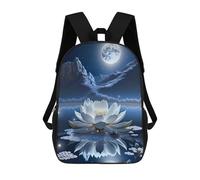 sinyumoney Moonlit Lotus Pond-1 Backpack School Bag Secondary Causal Travel High School Bags for Campus Outdoor Travel Sports 17inch