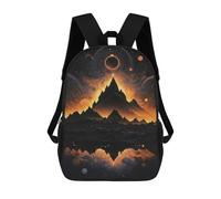 sinyumoney Moonlit Majesty Mountain Backpacks Kids Student Schoolbag 3D Printed Backpacks Elementary And Middle School Students Backpacks for Boys Girls 17inch
