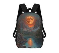 sinyumoney Moonlit Mountain Lake Backpack School Bag Daypacks Business Backpack Water Resistant Bookbag for Girls Boys Teenage 17inch