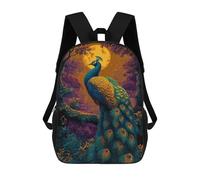 sinyumoney Moonlit Peacock Forest Backpack School Bag High Secondary School Bags Casual Backpack for Teenage Girls Boys Women Men 17inch