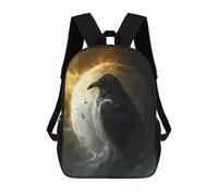 sinyumoney Moonlit Raven Flight Kids Children School Backpack 17 Inch Bookbags Casual Travel Rucksack Boys Girls Large Capacity Daypack 17inch