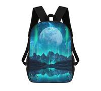 sinyumoney Moonlit Reflections Backpack 3D Print Kids Bag Elementary Students Daypack Lightweight School Bag for Children Girls Boys Nursery Lunch Pack 17inch