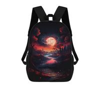 sinyumoney Moonlit River Landscape-1 Children's School Backpack Fashion Casual 17inch 3D Printed School Bags Boy School Backpack Large Backpack