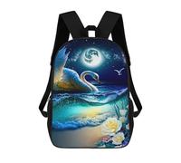 sinyumoney Moonlit Swan Serenity School Bag 3D Printed Children's School Backpack Casual Fashion Travel Backpacks for Kids School Students 17inch