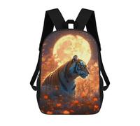 sinyumoney Moonlit Tiger Majesty Backpack School Bag Computer Rucksack for School/Work/Travel for Boys/Girls/Teenagers 17inch