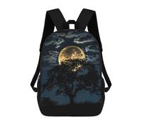 sinyumoney Moonlit Tree Silhouette School Backpack Lightweight Schoolbag Dayback Bookbag College for Camping Outdoor Adventures And Daily Travel 17inch