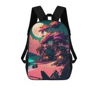 sinyumoney Moonlit Tropical Hideaway -1 School Bags Water Resistant School Bag Business Backpack for Boys/Girls/Teenagers 17inch