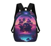 sinyumoney Moonlit Tropical Hideaway School Backpack Large Lightweight Casual Backpack for Girls Boys Teenage 17inch