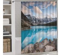 sinyumoney Moraine Lake Dawn Banff Bath Shower Curtains Mildew Waterproof Polyester Fabric Soft Fabric Hotel Shower Curtain for Toile Bathroom Dorm 64.17x70.87Inch（163x180cm）