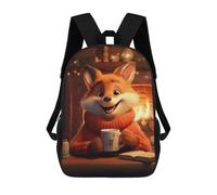 sinyumoney Morning Cute Fox Christmas School Backpack Daypacks Business Backpack Water Resistant Bookbag for Men/Women 17inch