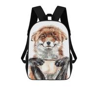 sinyumoney Morning Fox Backpacks Children's Backpacks School Bag 3D Printed Children's School Backpack Fashion Travel Backpacks for Kids Elementary Middle School 17inch