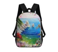 sinyumoney Morning in Italy Kids School Backpack School Bag 3D Printed School Bag for Boys Elementary And Middle School Students 17inch