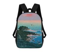 sinyumoney Morning Sea Backpack School Bag Large Water Resistant Laptop Backpack for School/Work/Travel 17inch